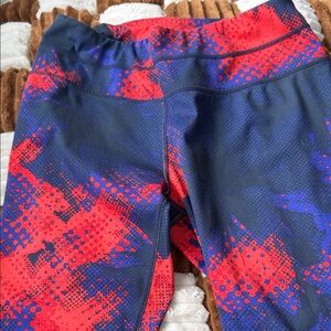 Athleta Kids Red and Blue Patterned Leggings